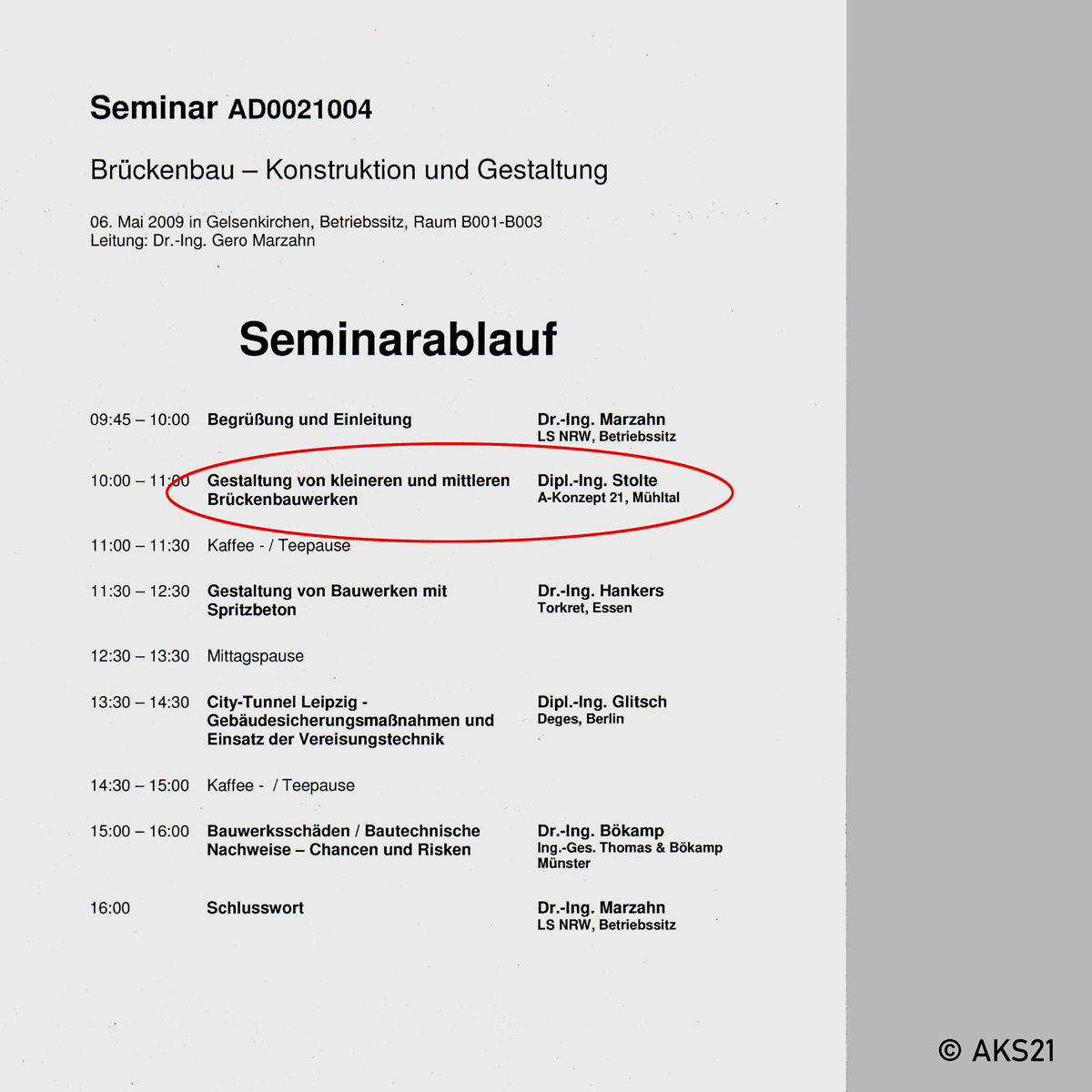 Dokument zum Seminarablauf